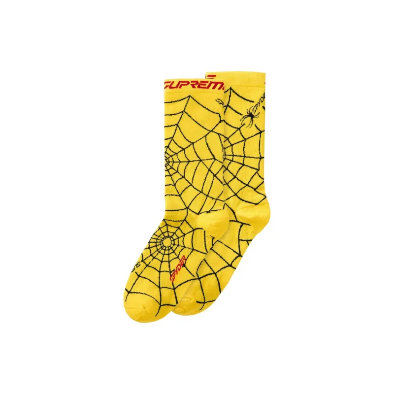 Supreme Spyder Crew Socks 1 Pack Yellow-2