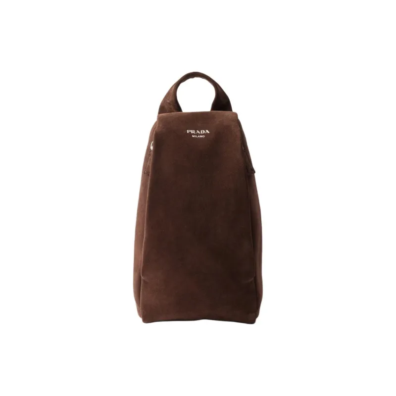 PRADA Cow Leather Sling Bag Men's Dark Brown-0