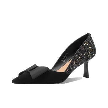 XICUNMINGWU Slim Heel High Heels 6.5CM Women's Black