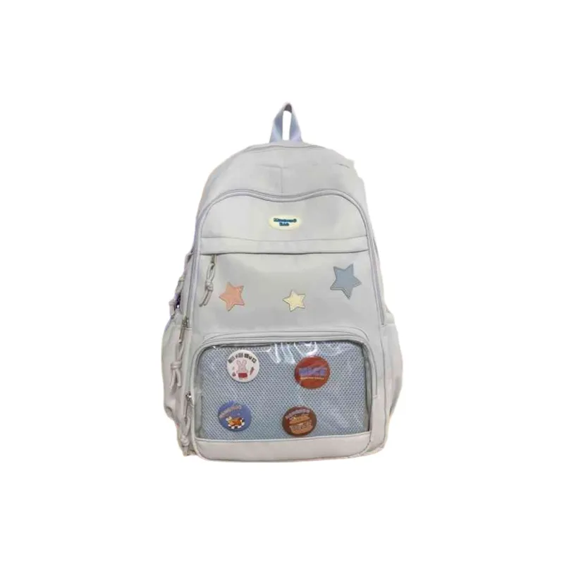 Tonlion Cotton Backpack Tubas Women's White/Blue-6