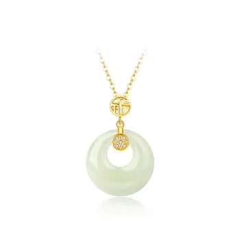 SEVEN COOK Hetian Jade Necklaces Pale Greenish White Jade Women's