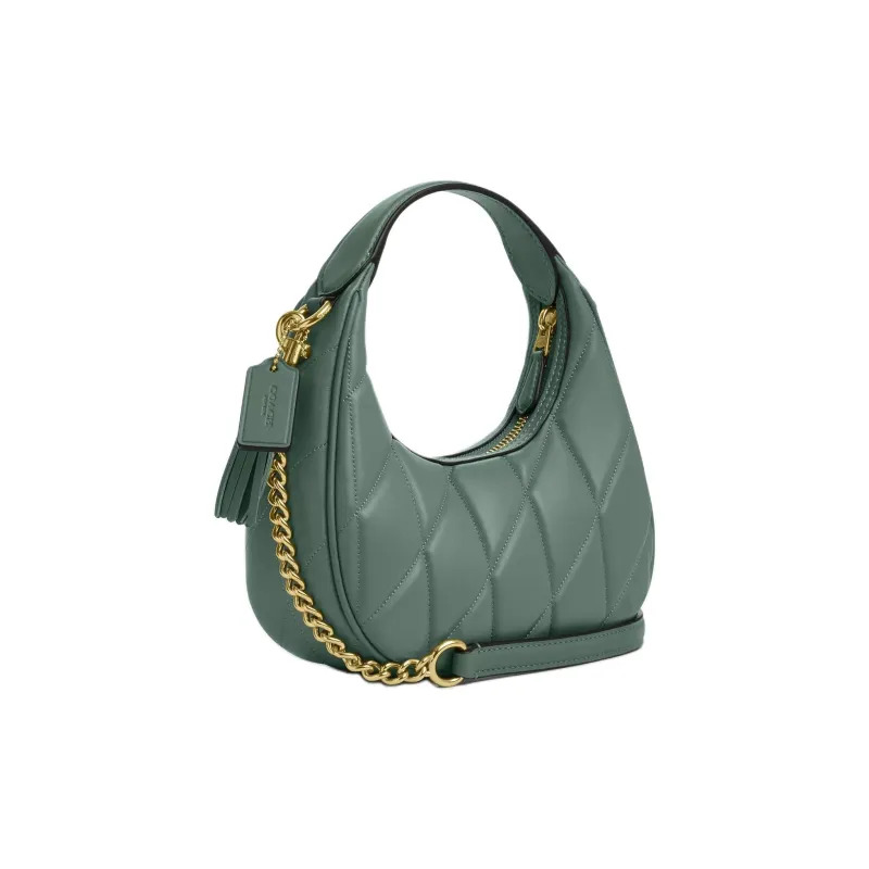 COACH CARMEN Nappa Leather One Shoulder Handbags Mini Women's Green-1