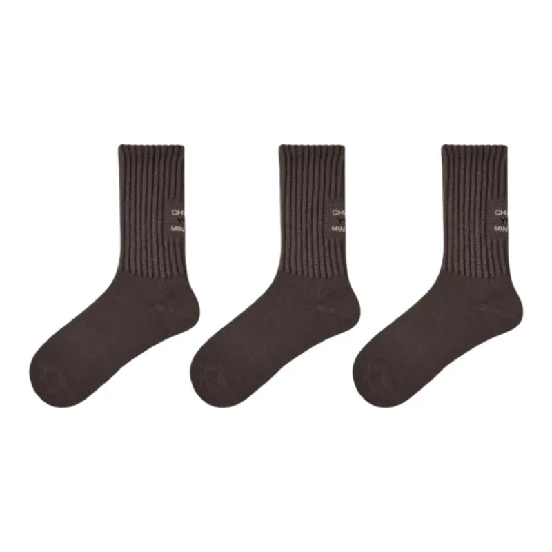 Vine Color Mid Calf Socks Unisex 3 Pack-0