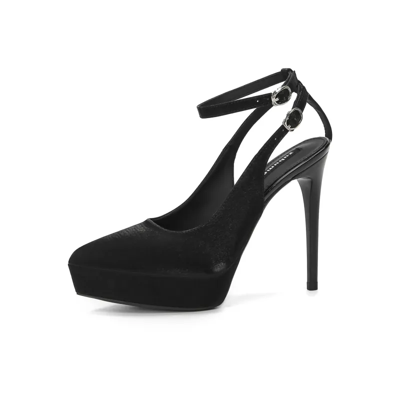Zubumei Slim Heel High Heels 12CM Women's Black-0
