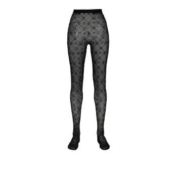 Marine Serre Moonogram Print Tights Black