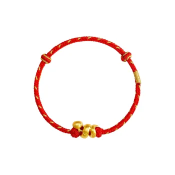 REDYEAR Zodiac Year Chinese Zodiac Snake Auspicious Golden Snake Solid Gold 999 Fixed Price Gold Bracelet Unisex