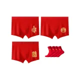 Dragon Soaring+Double Dragon Blessing+Dragon's Arrival of Blessing+2 Pack Prosperity Socks