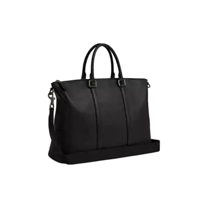 COACH Pebbled Leather Briefcase Tubas Men's Black-1