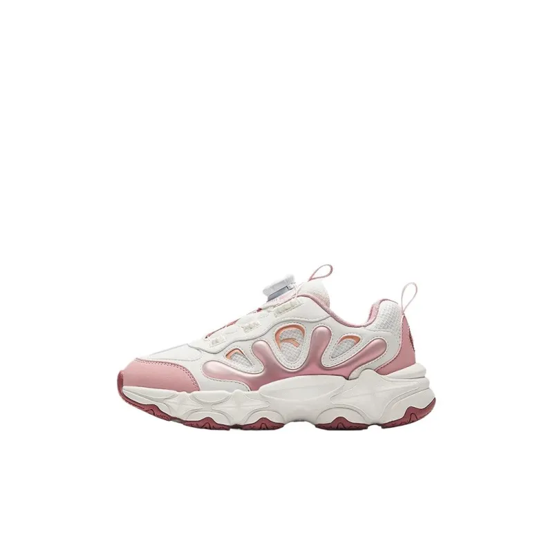 Antakids Anti Slip Wear Resistant Low Top Kids Lifestyle Shoes Ivory White/Rose Pink/Stardust Red Teenagers-0