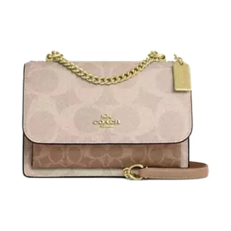 COACH Coated Canvas Shoulder Bag Trumpets Women's Sand & Tan-0