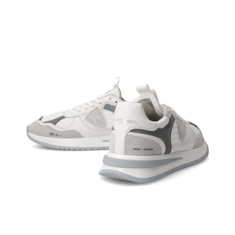 PHILIPPE MODEL Low Top Running Shoes Men's White Gray-3