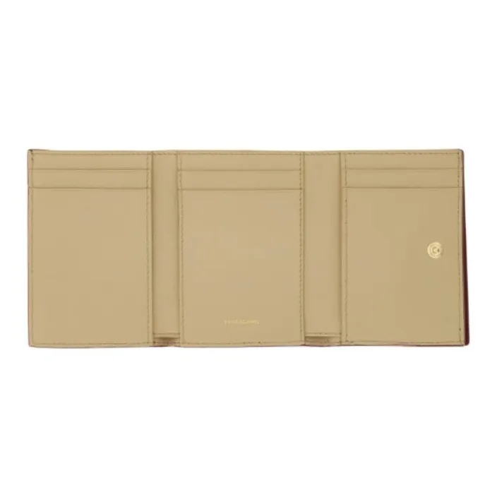 FERRAGAMO Calfskin Wallet Women's Red-3