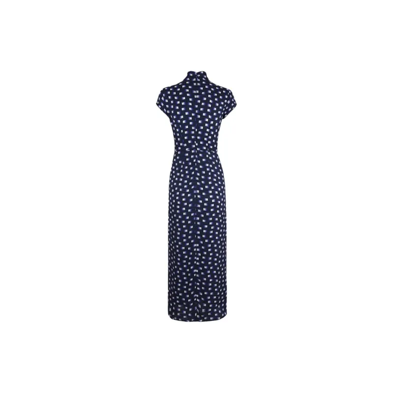 AMLUL Short Sleeved Dress Women's Marine Blue-1