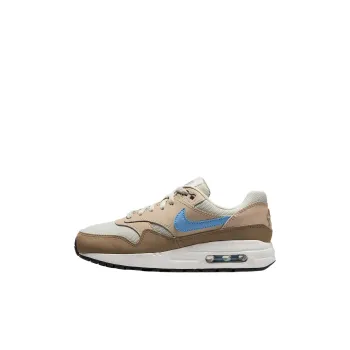 Nike Air Max 1 Low Top Kids Lifestyle Shoes Light Bone/Sand Drift/Khaki/Spiritual Blue Teenagers