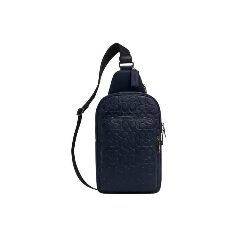COACH ETHAN Calfskin Sling Bag Trumpets Men's Midnight Marine Blue-0