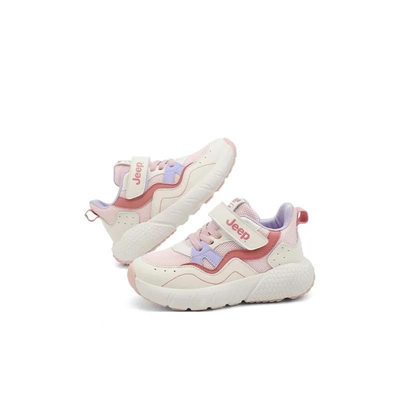 Jeep Slip Resistant, Abrasion Resistant, Breathable, Cushioning Kids Lifestyle Shoes Beige/Pink Kids'-3