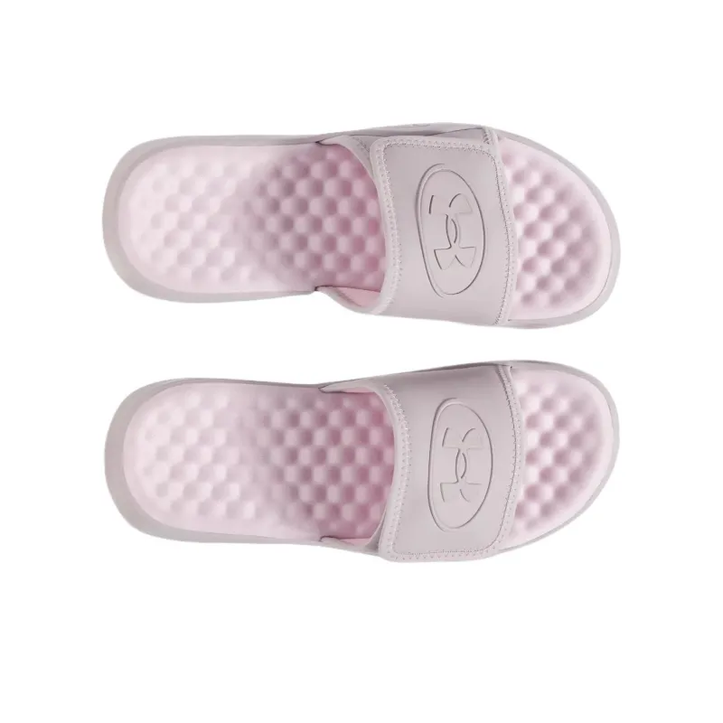 Under Armour EVA Slip Resistant Slide Slippers Women's Gray Pink-2