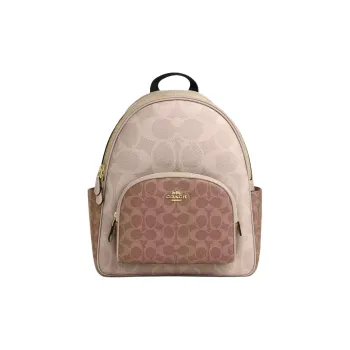 COACH Coated Canvas Backpack Tubas Women's Sand & Tan