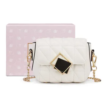 CORALDAISY Synthetic Leather Cell Phone Pouch, Shoulder Bag Women's Black/Ecru