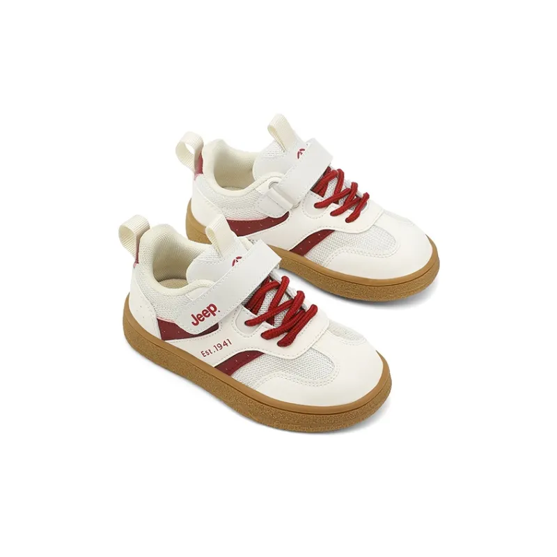 Jeep Anti Slip And Wear Resistant Breathable Kids' Skateboarding Shoes White Red Kids'-4