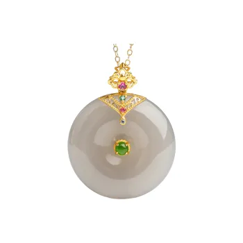 Oriental Jade Hetian Jade Necklaces Smoky Purple Women's