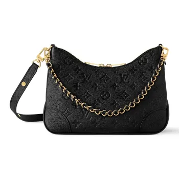 LOUIS VUITTON Boulogne Leather Shoulder Bag Women's Black