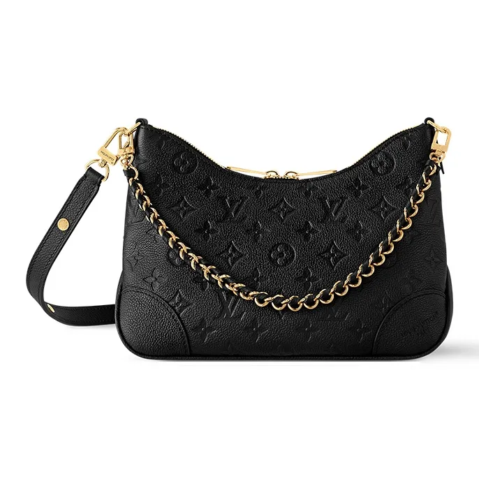 LOUIS VUITTON Boulogne Leather Shoulder Bag Women's Black-0