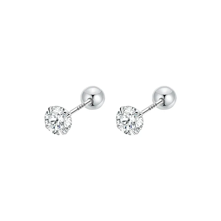 DTOTO S999 Fine Silver Stud Earrings Unisex-0