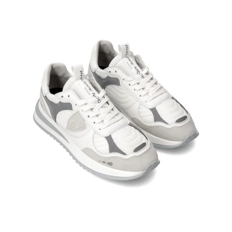 PHILIPPE MODEL Low Top Running Shoes Men's White Gray-1