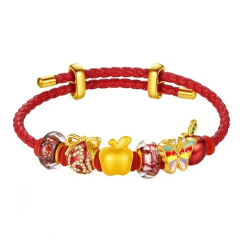 Giely Peaceful Apple, Refined Niche Design, Romantic Ceremony Feel Solid Gold 999 Fixed Price Bracelets Women's