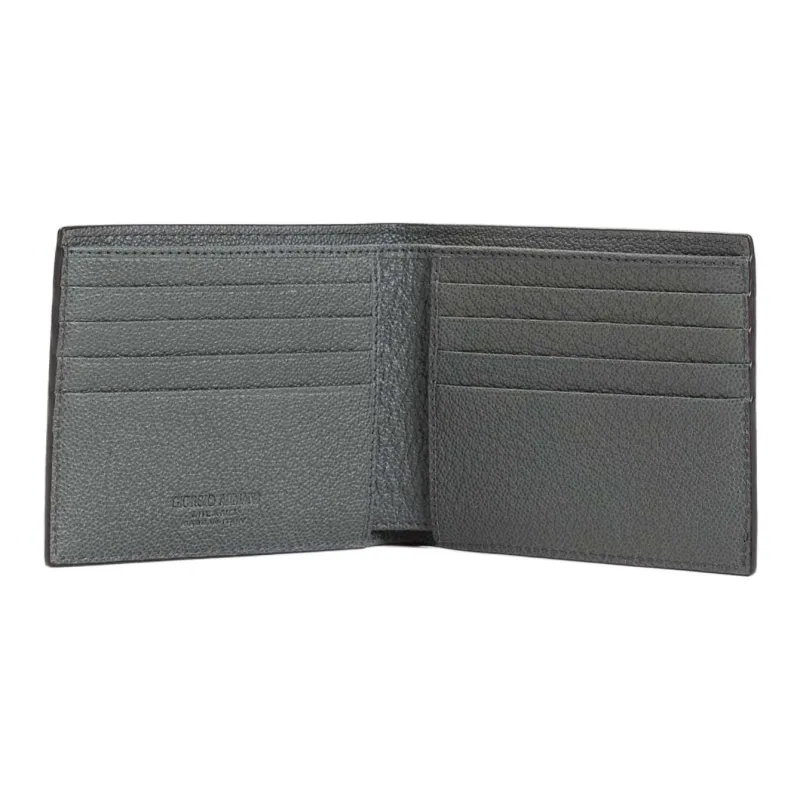 GIORGIO ARMANI Calfskin Wallet Men's Jade Color-1