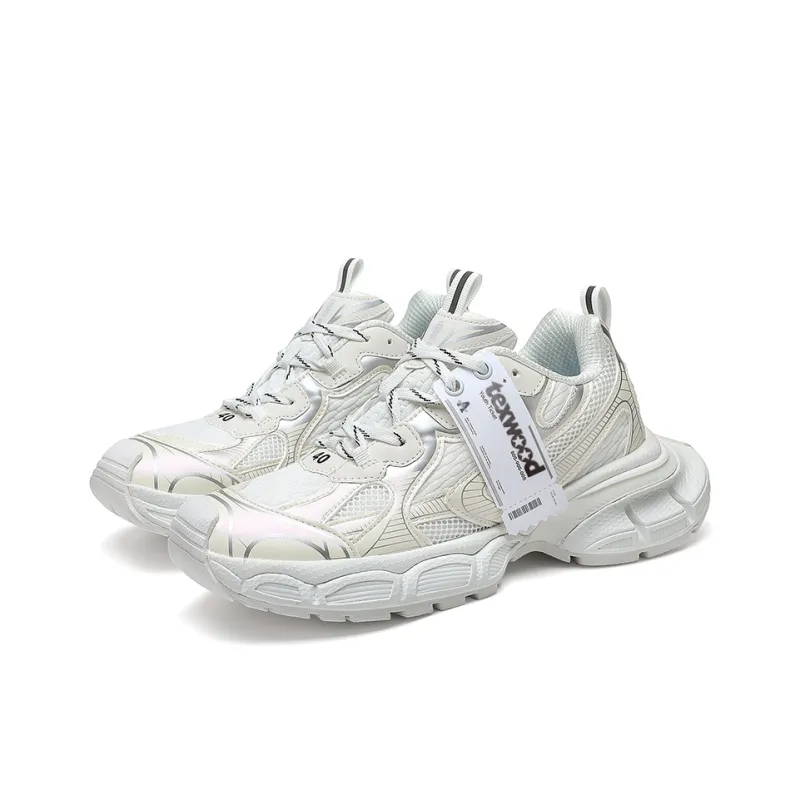TEXWOOD Anti-Slip Wear-Resistant Breathable Height Increasing Low-Top Chunky Sneakers Unisex-25