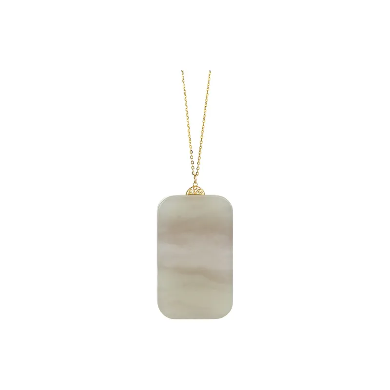 Linguanying Hetian Jade Necklaces Smoky Purple Women's-0