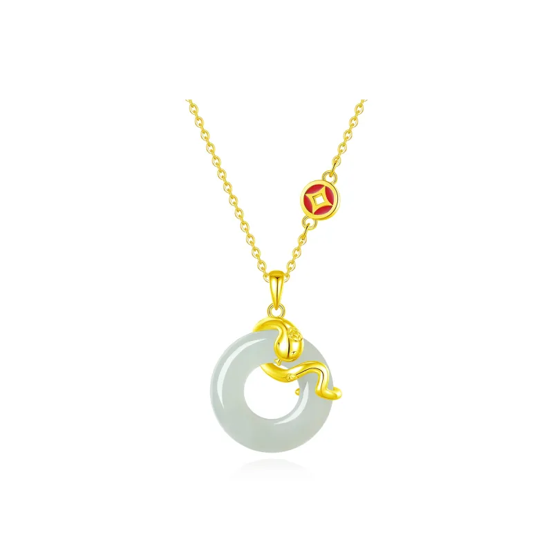 Lao Feng Xiang Hetian Jade Necklaces White Jade/Pale Greenish White Jade Unisex-4