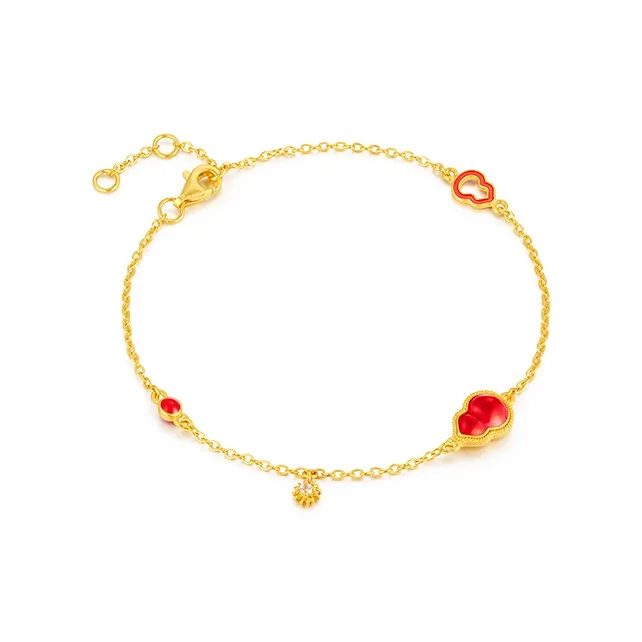 MCLON Filigree Small Enjoy Gourd Solid Gold Priced In Gram Gold Bracelet Women's-3