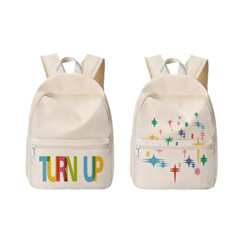 TURN UP Polyester Backpack Regular Unisex Apricot/Multicolor-9