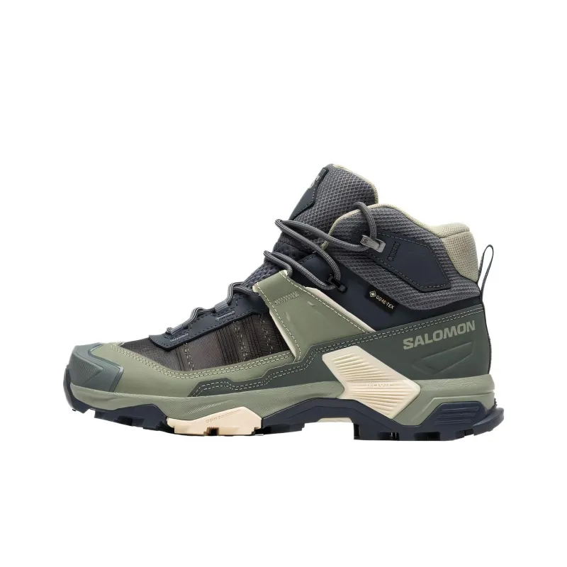 SALOMON Cushioning Waterproof And Breathable Support Mid-Top Trekking Shoes Unisex Gray Green-0