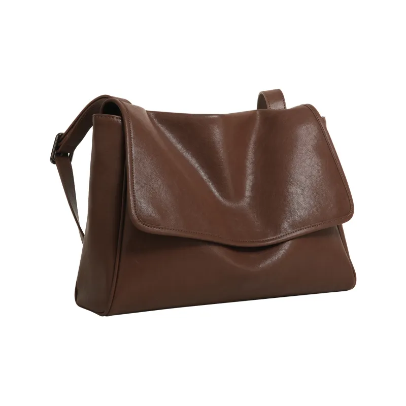 Miao Di Vegetable Tanned Top Grain Cow Leather Shoulder Bag Crossbody Bag Regular Women's Vintage Brown-5