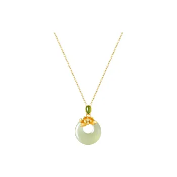 Emerald Necklaces Pale Greenish White Jade Women's
