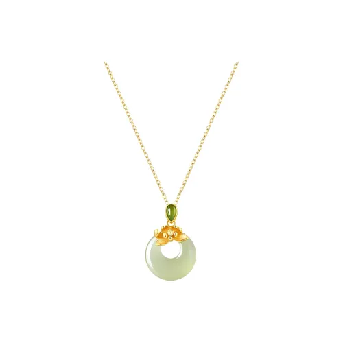 Emerald Necklaces Pale Greenish White Jade Women's
