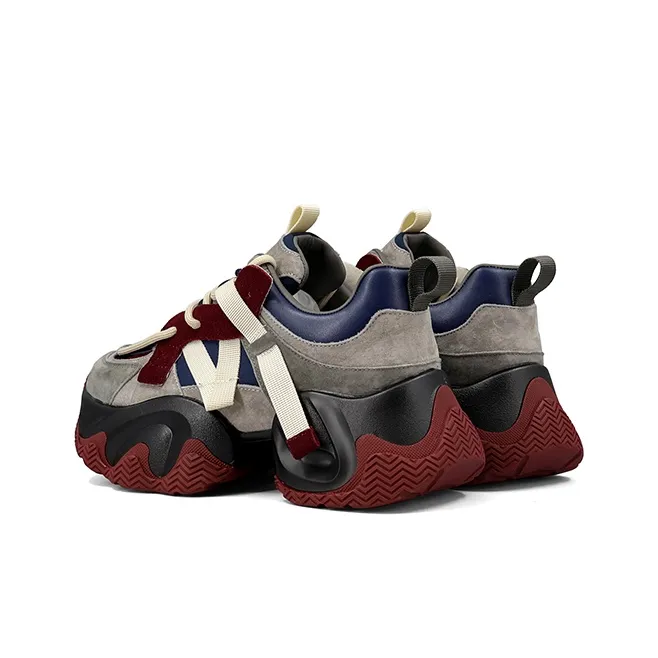 ZSBELLA Anti Slip And Wear Resistant Height Increasing Low Top Chunky Sneakers Women's-3
