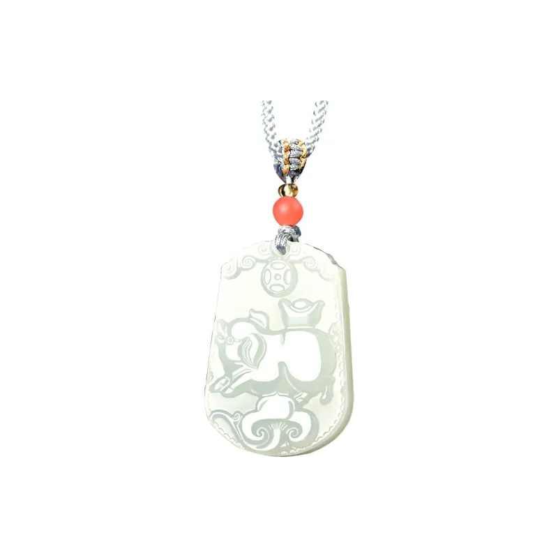 KUNYUYAO Hetian Jade Pendants Pale Greenish White Jade Unisex-66