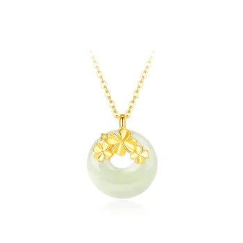 SEVEN COOK Necklaces Pale Greenish White Jade Women's