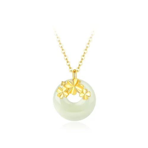 SEVEN COOK Necklaces Pale Greenish White Jade Women's