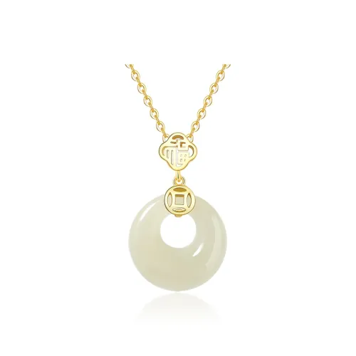 ZENGCAI Hetian Jade Necklaces Pale Greenish White Jade Women's