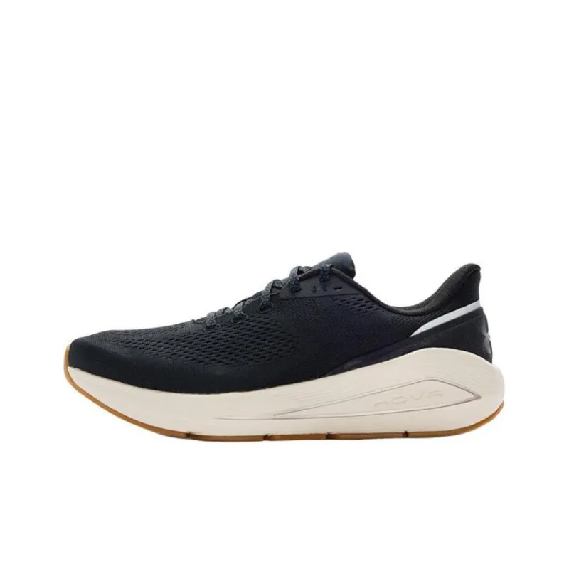 Under Armour Anti-Slip And Wear-Resistant Rebound Low-Top Casual Running Shoes Men's Black White-0