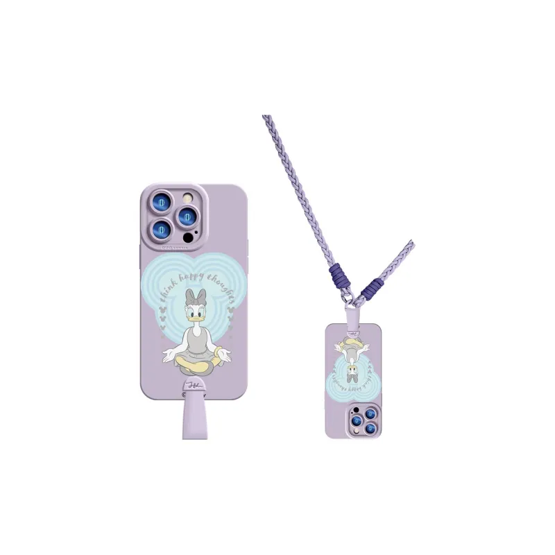 Disney Silicone Material Cute With Lanyard Phone Cases Compatible With Apple 16 Pro Max/15 Pro/15 Plus/14 Pro/13/12/11-6
