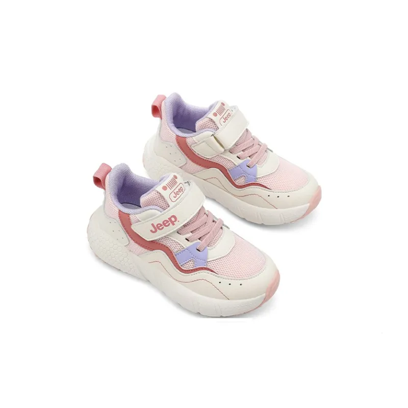 Jeep Slip Resistant, Abrasion Resistant, Breathable, Cushioning Kids Lifestyle Shoes Beige/Pink Kids'-6