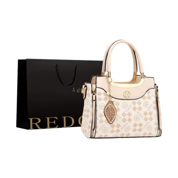 REDOO PU Crossbody Bags Shoulder Bags Regular Women's Square Fabric-Brown/Square Fabric-Coffee/Square Fabric-Ecru