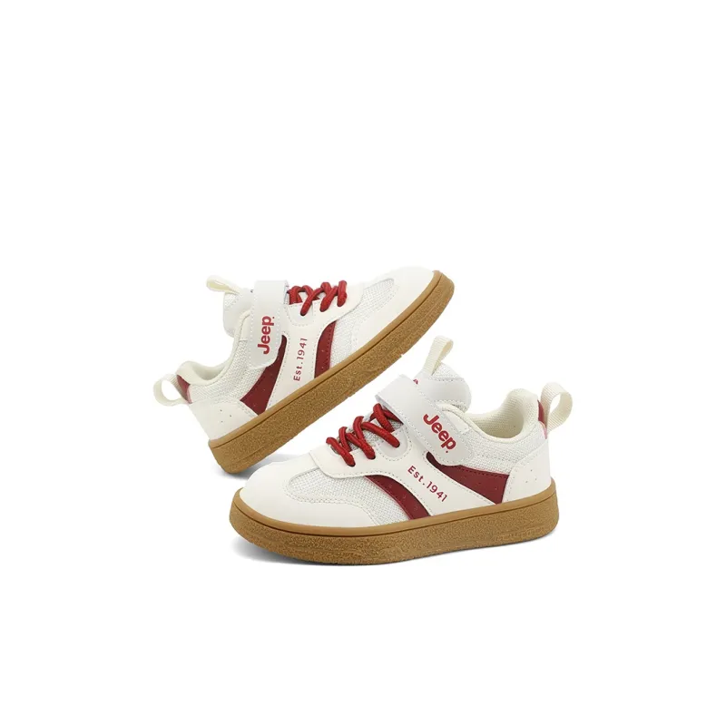 Jeep Anti Slip And Wear Resistant Breathable Kids' Skateboarding Shoes White Red Kids'-6